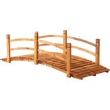 Outsunny Gartenbrücke Holzbrücke 185m mit Geländer bis 200kg massiv, ideal für Garten & Teich Aosom.de