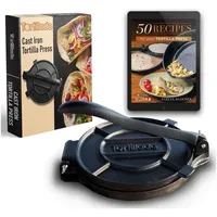 Tortillada - Tortilla Presse/Quesadilla, Roti Maker aus Gusseisen mit Rezepten inkl. E-Book mit 50 Tortilla Rezepten (30.5 cm)