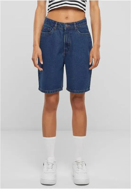 Urban Classics Damen 90er-Bermudas, Mittelblau, indigowasch, Größe 29