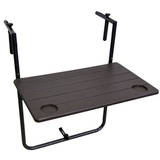 Garden Pleasure TABORA Balkonhängetisch Kunststoff braun 60,0 x 60,0 x 73,0 - 83,5 cm