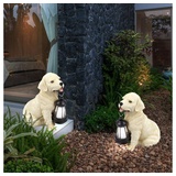 ETC Shop Solarleuchte Solarlampe Außenleuchte Gartenlampe Hund, Akku IP44, Laterne, LED