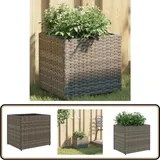 Vidaxl - Pflanzkübel Grau 36x30x32 cm Poly Rattan - Blumentopf - Pflanzgefäß - Balkonpflanzen - Gartendekoration - Outdoormöbel