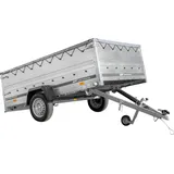 PKW-Anhänger 264x150 UNITRAILER GARDEN 265 KIPP mit zusätzlichen Bordwänden, H-0-Rahmen und grauer Plane