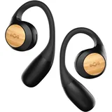 Marley House of Liberate Open Ear Kopfhörer Bluetooth - Open Ear Headphones mit Mikrofon, Earbuds mit 20 Std. Spielzeit, USB-C Ladeetui, Nachhaltige Materialien, Ohrbügel, Schwarz