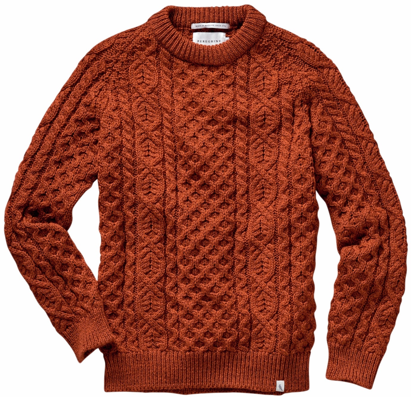 Peregrine Herren Sweater Regular Fit Orange einfarbig - XXL