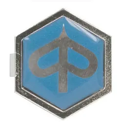 Emblem Piaggio Sechseck Aluminium zum klippen 32x37mm