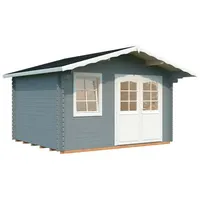 Palmako Gartenhaus Emma 10,4 m2 - 34 mm hellgrau/weiß