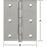 Vormann Tür-Scharnier halbbreit B46xH60mm,gerollt Edelstahl,rostfrei