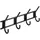 Hettich Garderobenhaken 4 Haken 37 x 15 x 7 cm Schwarz