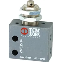 Riegler 3/2-Miniventil, mech., Stößel, Schalttafeleinbau, NC, M5 seitl.