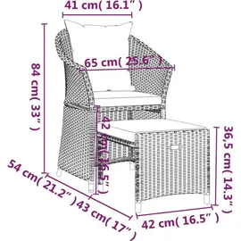 vidaXL Garten-Lounge-Set 2-tlg. grau