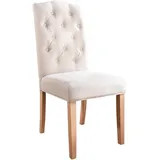 invicta INTERIOR Eleganter Stuhl Castle beige mit Chesterfield Steppung im Landhausstil Esszimmerstuhl