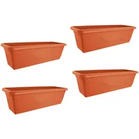 Hti-Living Blumenkasten mit Wasserspeicher 60 cm 4er Set Terracotta