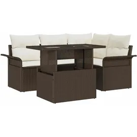 vidaXL Garten-Sofa-Set 5-tlg. braun