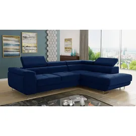 Sofnet Ecksofa Caris mit Schlaffunktion und einstellbare Kopfstützen, Wohnlandschaft mit Bettkasten, Couch, Sofa, (Dunkelblau (K... & Couches, Wohnlandschaften, Ecksofas