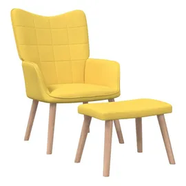 vidaXL Relaxsessel mit Hocker Senfgelb Stoff