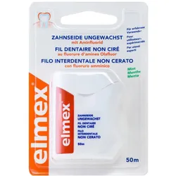 Elmex Zahnseide ungewachst mit Aminfluorid 50 m