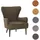 Mendler Lounge-Sessel HWC-K37 Chenille 75 x 80 x 75 cm grün-braun mit Kissen