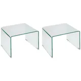 vente-unique 2er-Set Nachttische - Glas - SUZANA