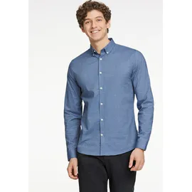 Lindbergh Businesshemd "Oxford-Hemd Relaxed Fit", Herren, Gr. S, Normalgrößen, dust blau mix, Obermaterial: 97% Baumwolle, 3% Elasthan, Hemden