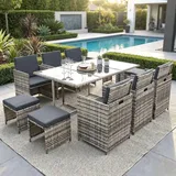 Swing&Harmonie Vegas Polyrattan Sitzgruppe Esstisch Lounge Gartenmöbel Essgruppe Sitzgarnitur Set - versch. Ausführungen