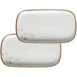 Mäser Pintar Servierplatten-Set 25x14cm beige/braun, 2-tlg. (935375)
