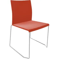 Artesia S Konferenzstuhl stapelbar ziegel chrom