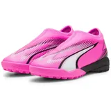 Puma Ultra Match LL TT Mid Jr Soccer Shoe, Poison Pink White Black, 38.5