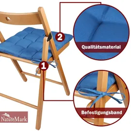 NatureMark Stuhlkissen 40 x 40 cm Blau