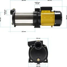 XPOtool Kreiselpumpe 9000L/H 2200W