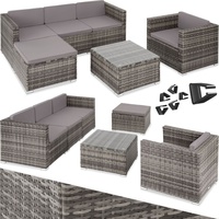 Tectake tectake® Rattan Lounge, für 4 bis 5 Personen, UV-beständig, variabel aufstellbar