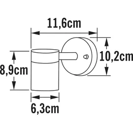 Konstsmide LED Außenwandleuchte Downlight Fassadenbeleuchtung, Außenleuchte 9cm, Schwarz