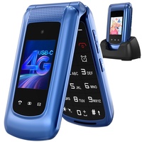 uleway 4G Klapphandy Seniorenhandy mit Großen Tasten Handy, Flip Mobiltelefon mit Ladestation,Dual-SIM Kurzwahl, SOS Notruffunktion,Taschenlampe, FM-Radio, 2,4 Dual Zoll Farbdisplay