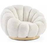 Feeling4Home Drehsessel Florel aus Boucle-Stoff, Natur, Der Sessel ist drehbar (360) beige