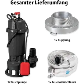 WALTER WERKZEUGE Tauchpumpe WZ8346 1100 W 15 m Förderhöhe 21.000 l/h inkl. 20 m Schlauch