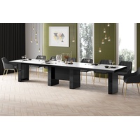 designimpex Esstisch Design Esstisch Tisch HLA-111 Hochglanz XXL ausziehbar 160 bis 400 cm schwarz|weiß