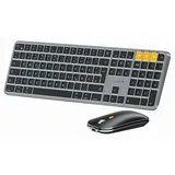 ProtoArc KM100-A Beleuchtet Tastatur Maus Set Kabellos für Mac, Bluetooth QWERTZ Funk Tastatur mit Maus, Wireless Flach Keyboard Multi-Gerät für MacBook Pro, MacBook Air, iMac, iPhone, iPad, Schwarz