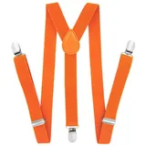 axy Hosenträger Kinder Jungen Hosenträger (1-St) Kinder 7-12 Jahre, 3 Stabile Clips Y-Form 2,5cm Breit verstellbar orange