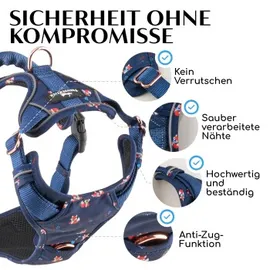 Freudentier Let's get Foxy Hundegeschirr Blau L