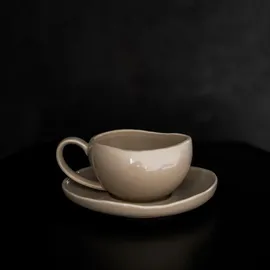 Almina Wave Biscuit Kaffeeservice 12-tlg. beige/braun
