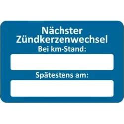 Eichner Kundendienstaufkleber, Text: Nächster Zündkerzenwechsel