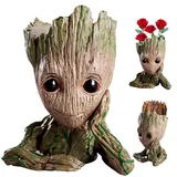 Groot Treeman Pflanzer, Baby Groot Blumentopf, Innovative Action-Figur aus Filmklassiker I AM Groot, Groot Sukkulenten Pflanzgefäß, Groot Blumentöpfe Mit Drainage Loch, für Garten & Aquarium