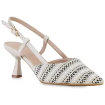 VAN HILL Damen Slingpumps Stiletto Prints Trendy Schuhe 217340 Beige 38 - 38 EU