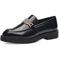 Marco Tozzi by Guido Maria Kretschmer Damen Loafer ohne Absatz aus Kunstleder Elegant, Schwarz (Black Brush), 39