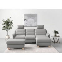 sit&more Ecksofa Farö L-Form, inklusive Federkern, wahlweise mit Bettfunktion und Bettkasten grau