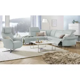 HIMOLLA Fernsehsessel 7051 Leder 74 x 113 x 86 cm Blau mit Kopfteil