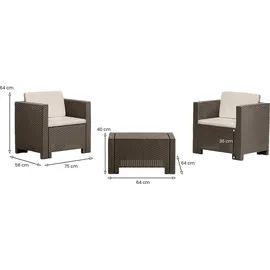 Dmora Ganimede Loungeset für draußen braun