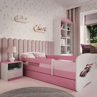 raumhirsch furniture Kinderbett Rennwagen 80 x 180 cm Holzwerkstoff rosa