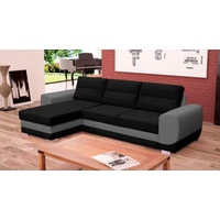 JVmoebel Ecksofa, Sofa Schlafsofa Designer Sofa mit Bettfunktion + Bettkasten grau|schwarz