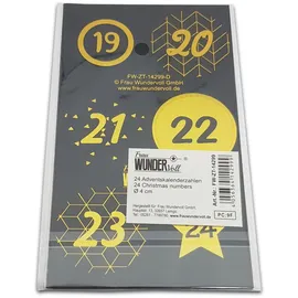 Frau WUNDERVoll® Frau WUNDERVoll DIY-Adventskalenderzahlen schwarz matt, gold 48-tlg